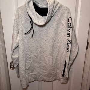 Calvin Klein Performance Cowl Neck Hoodie 1X Heather Gray Pullover